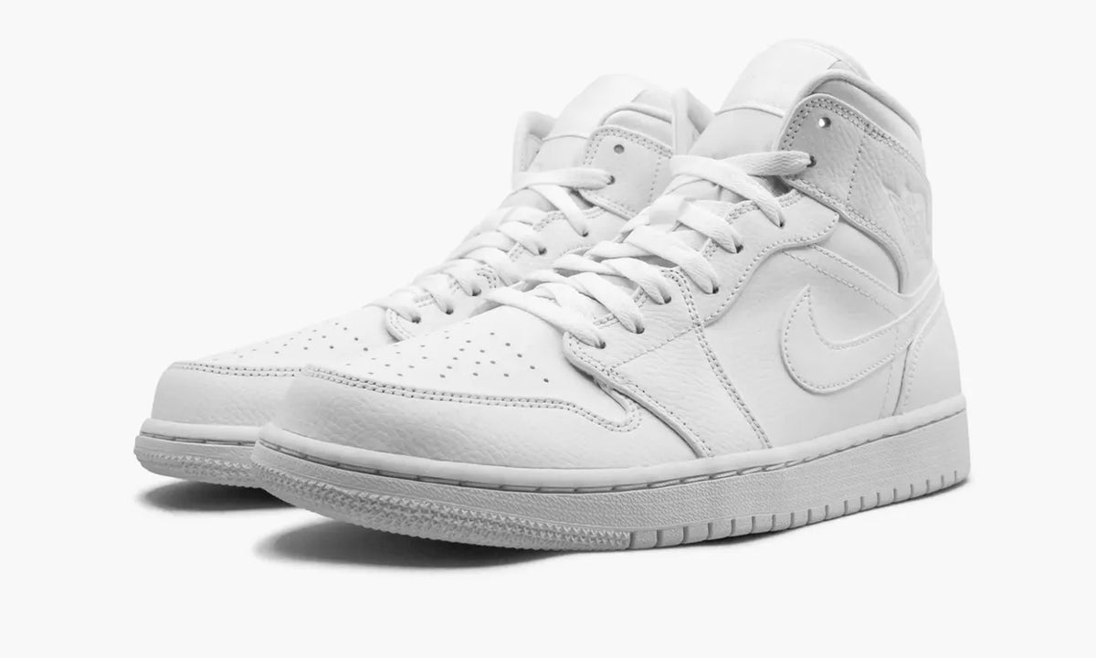 Air Jordan 1 Mid White Premium Leather Sneakers: 2024 Ultimate Edition