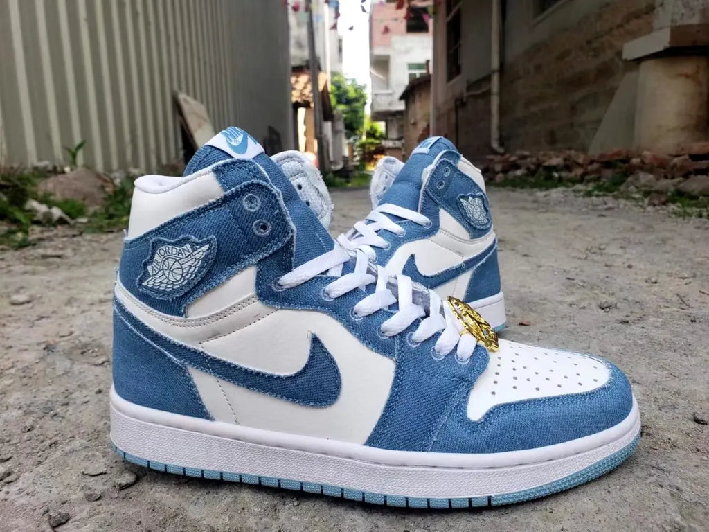 blue Air Jordan 1 High Denim - Hình 4