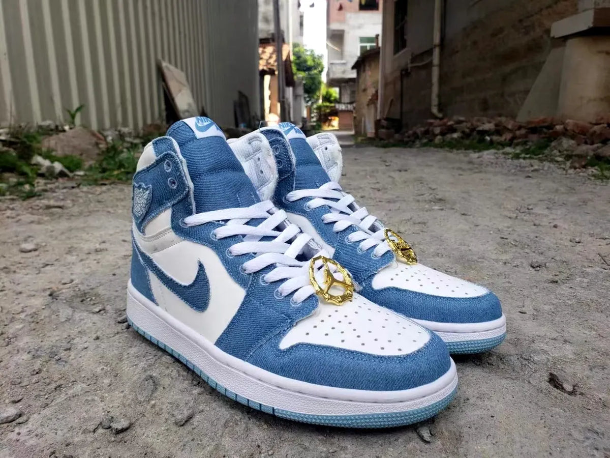 blue Air Jordan 1 High Denim - Hình 2