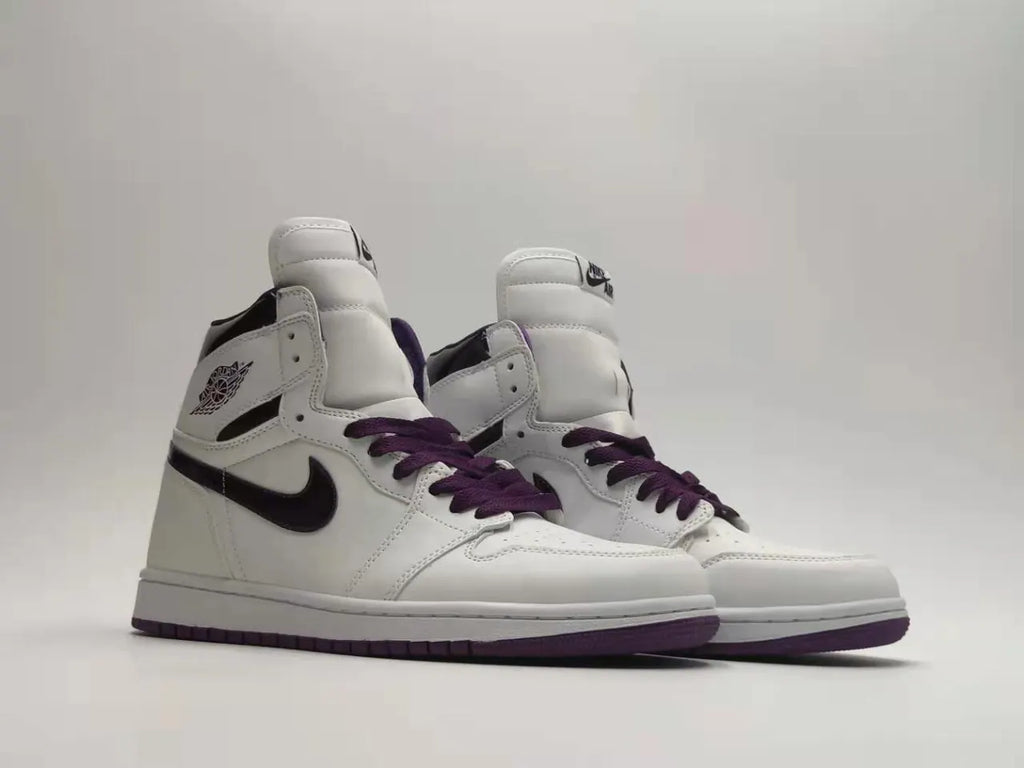 high Air Jordan 1 White Purple - Hình 2