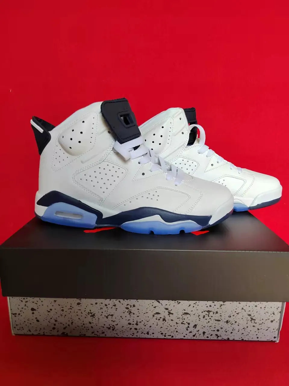 premium Air Jordan 6 White Navy - Hình 3