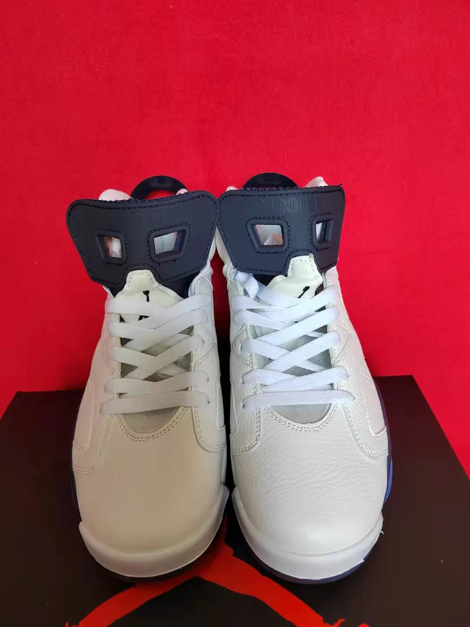 premium Air Jordan 6 White Navy - Hình 5