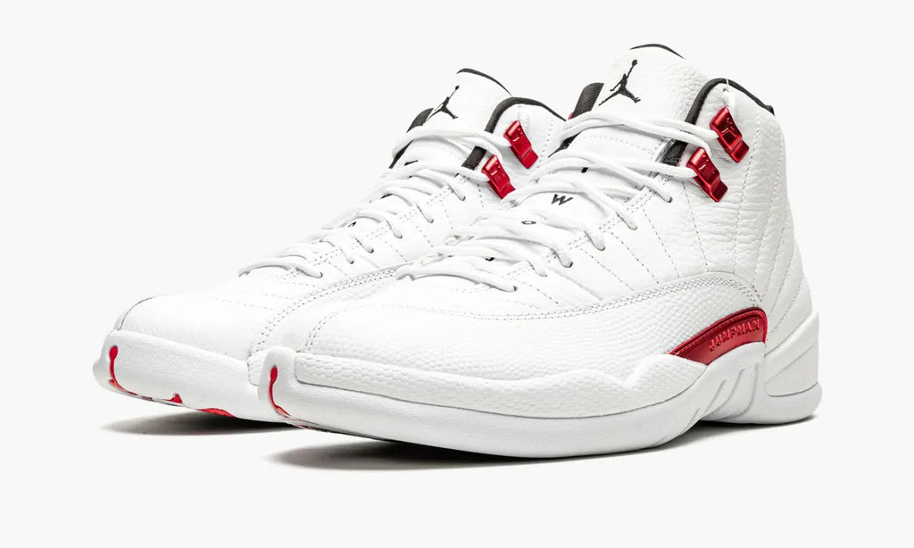 retro premium Air Jordan 12 White Red - Hình 3