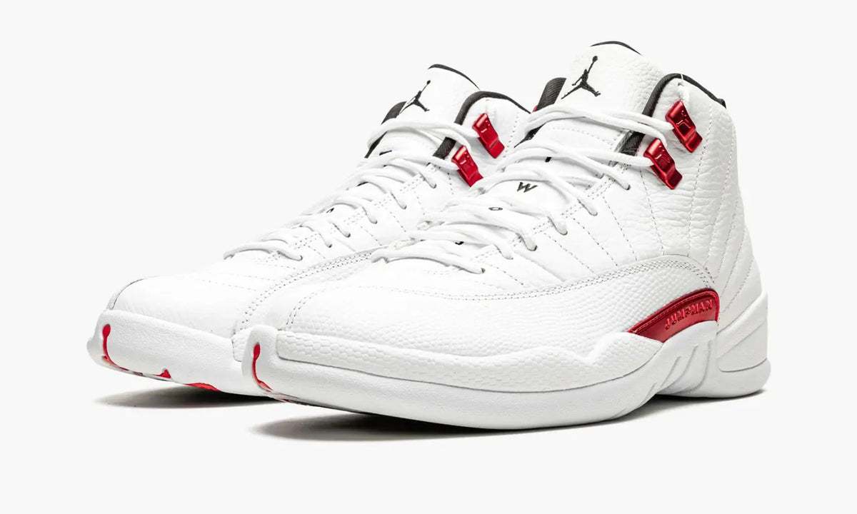 retro premium Air Jordan 12 White Red - Hình 3