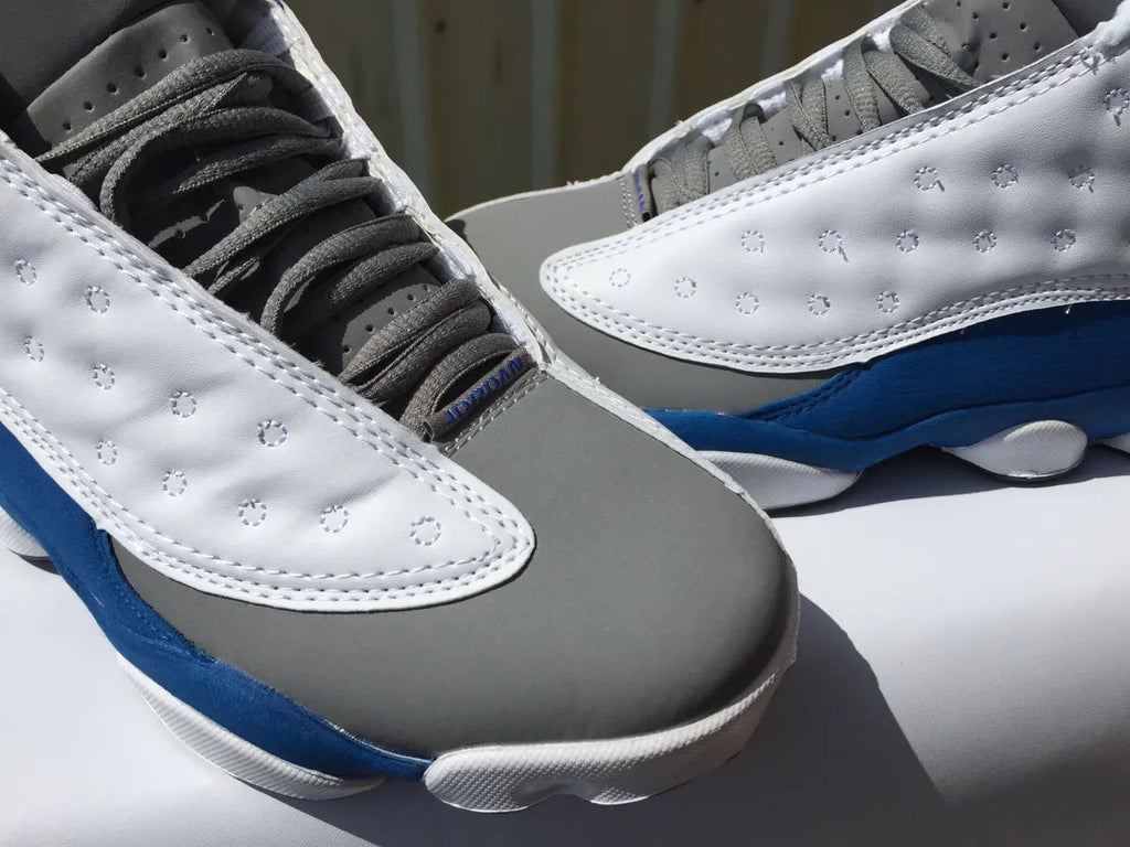 retro Air Jordan 13 White Grey Blue - Hình 3