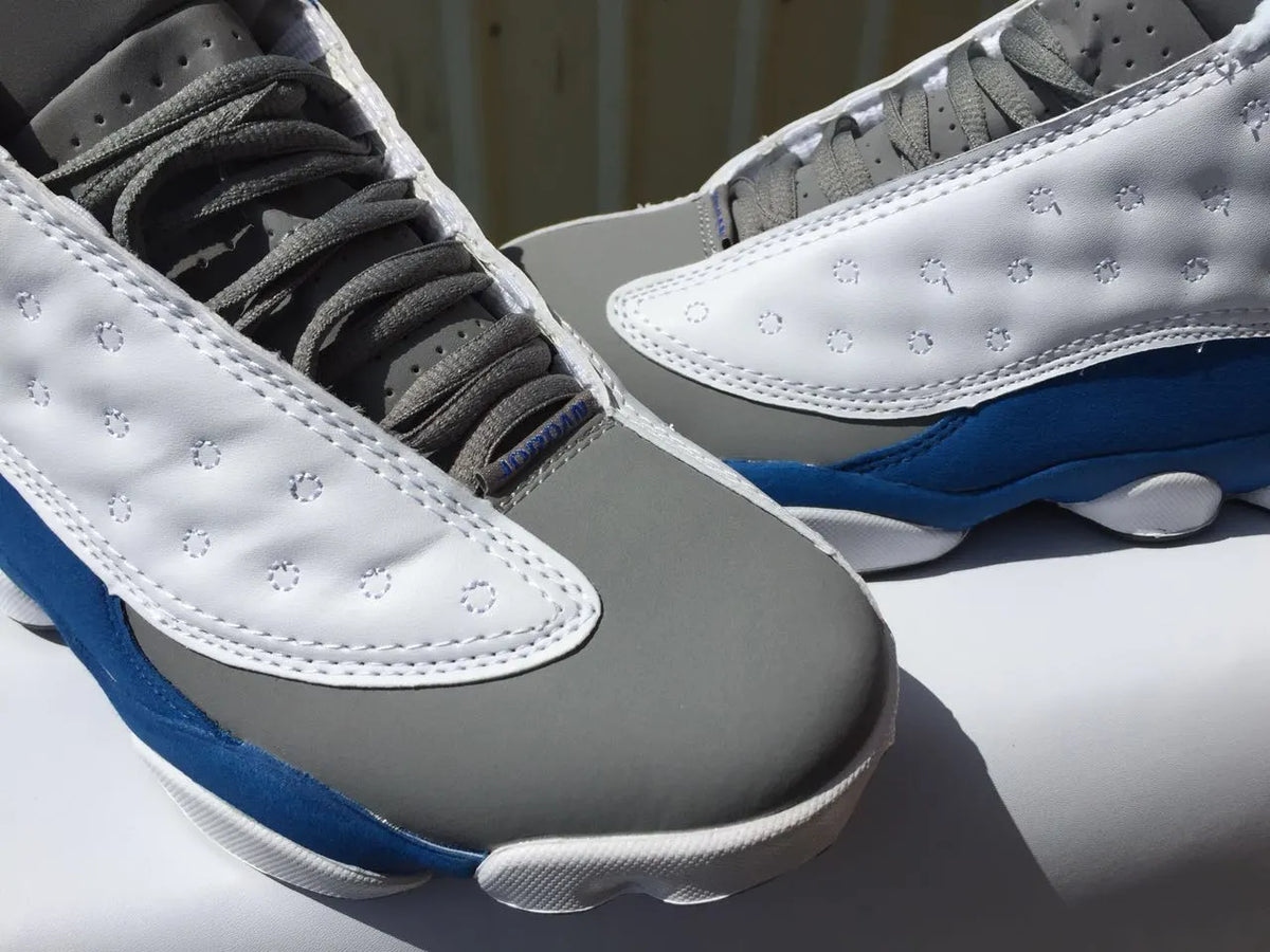 retro Air Jordan 13 White Grey Blue - Hình 3