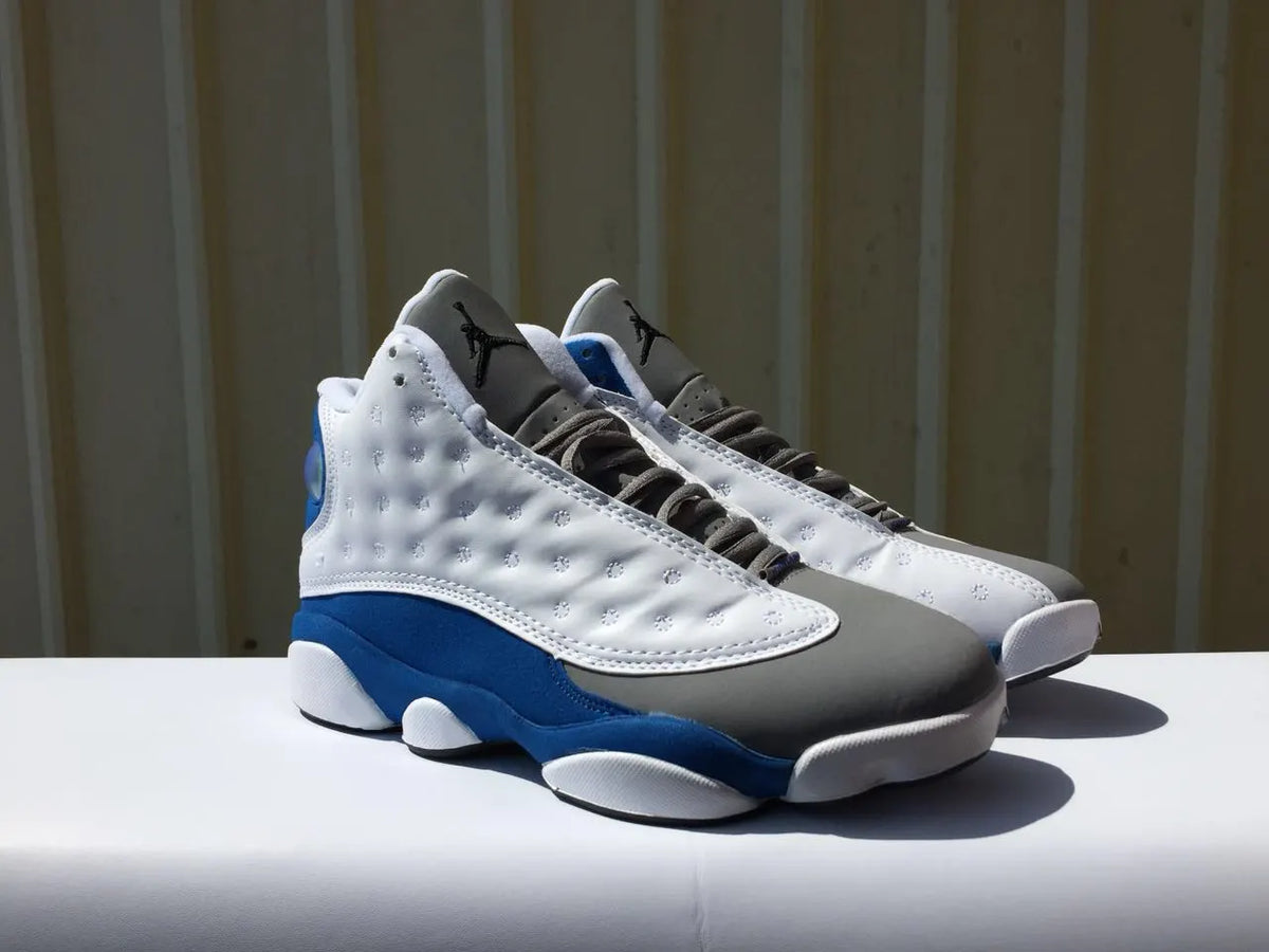retro Air Jordan 13 White Grey Blue - Hình 4