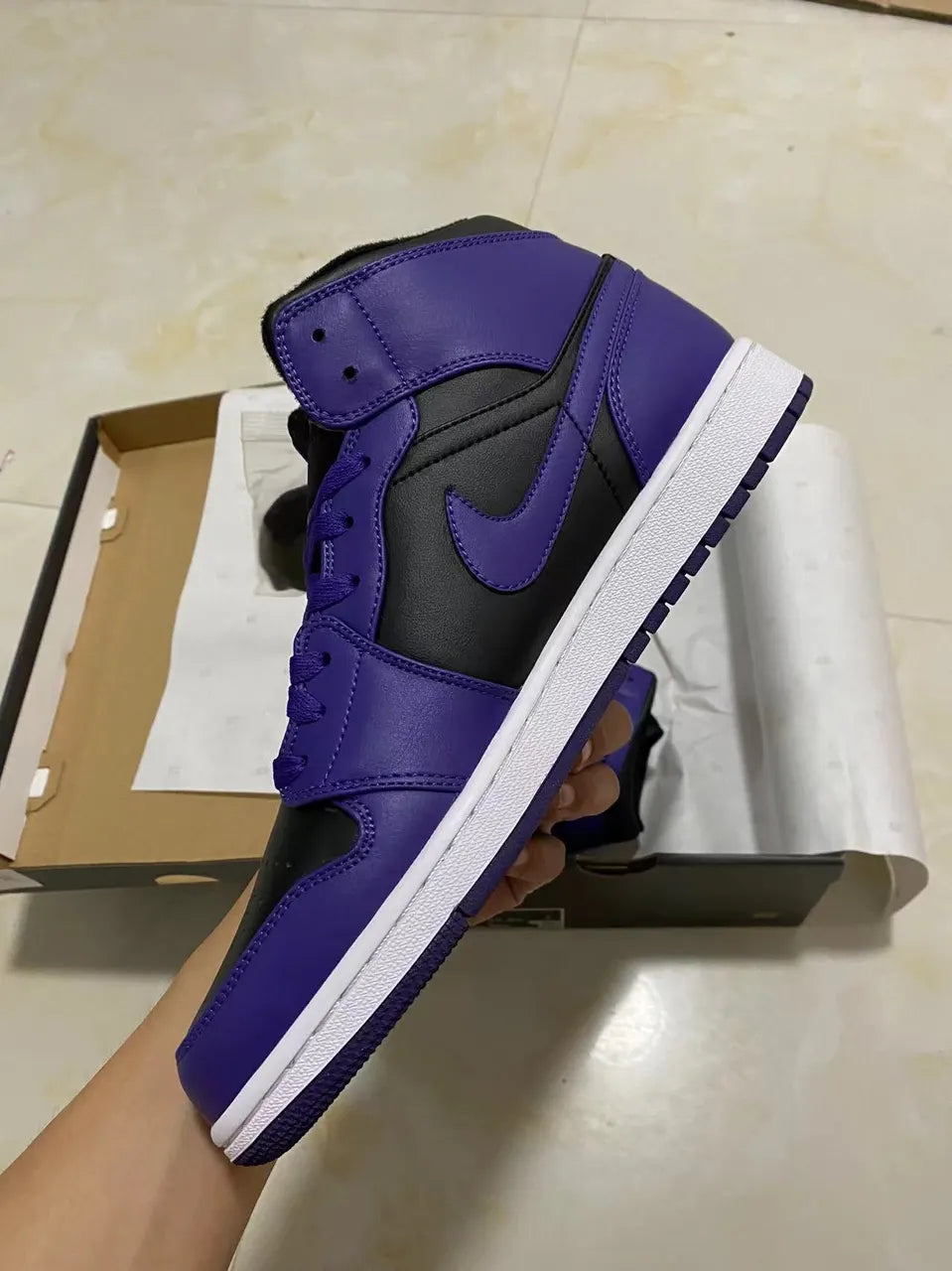 Air Jordan 1 High Purple Black - Hình 5