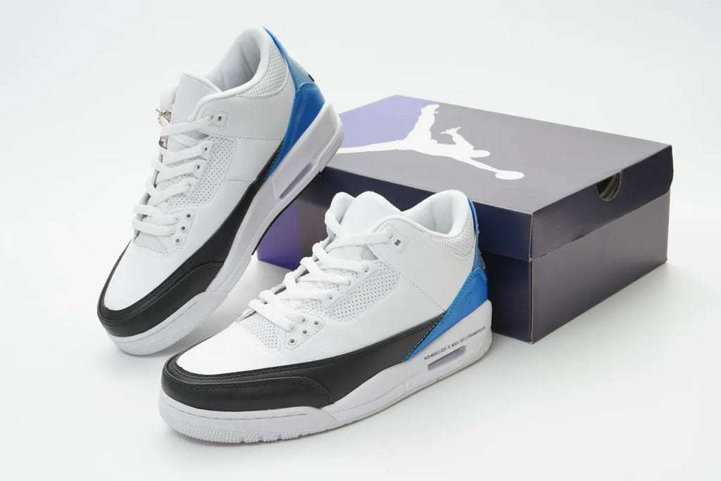 Jordan 3 Retro White Black Blue - Hình 4