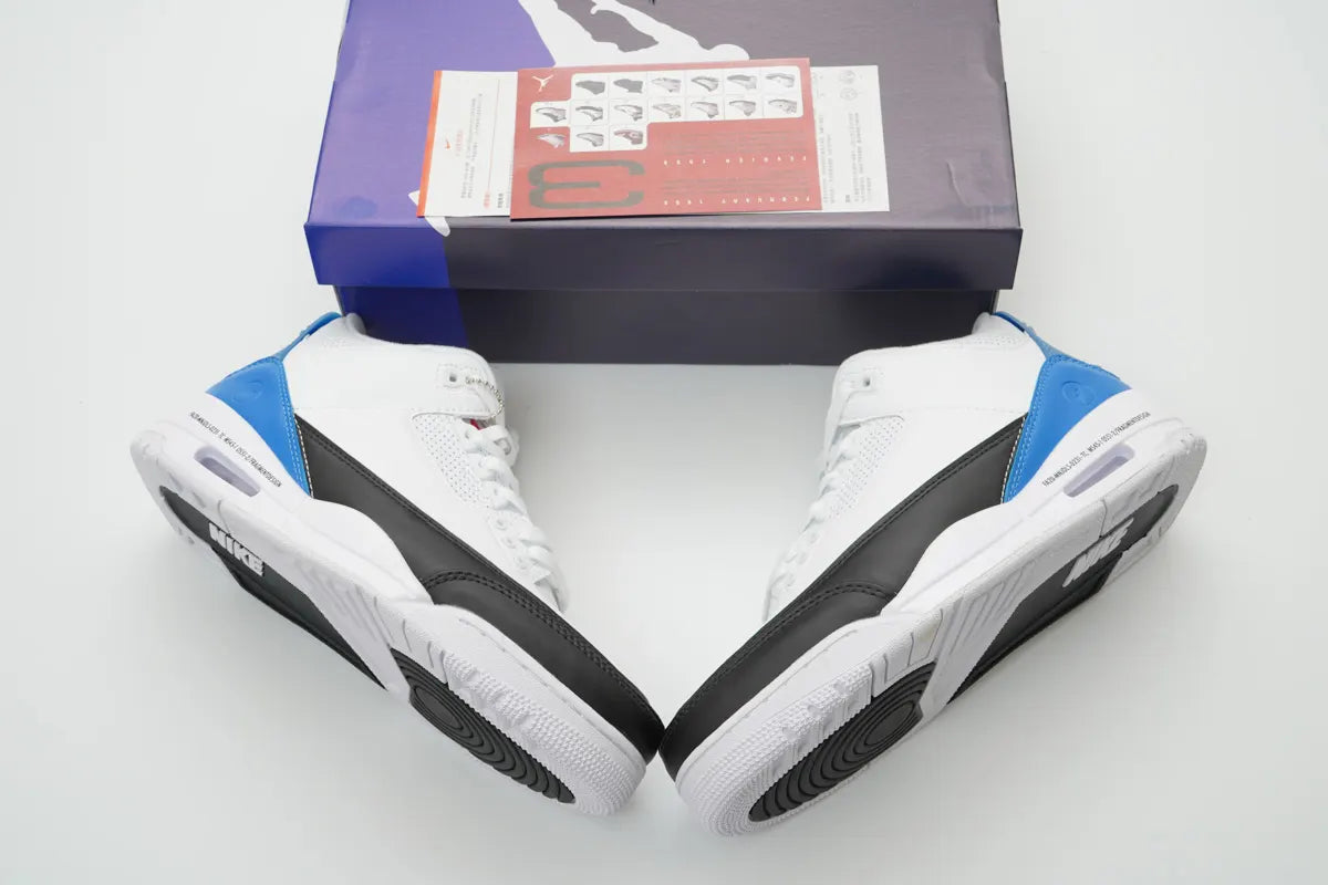 Jordan 3 Retro White Black Blue - Hình 10