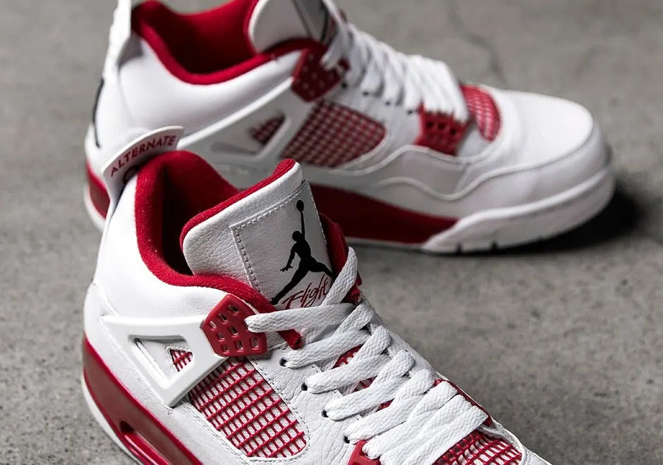 classic Air Jordan 4 Retro White/Red - Hình 4