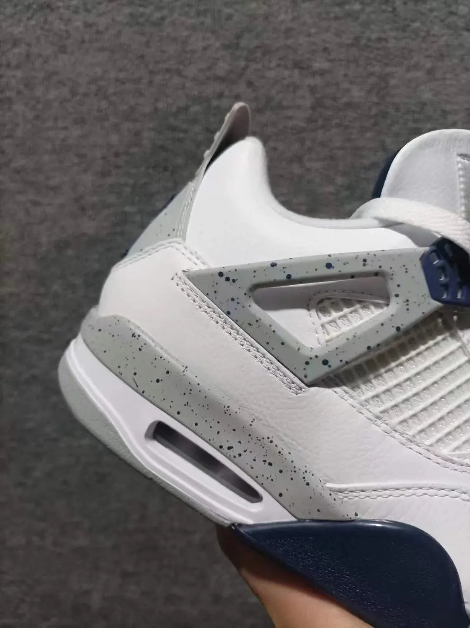 classic Air Jordan 4 Retro White Midnight Navy - Hình 6