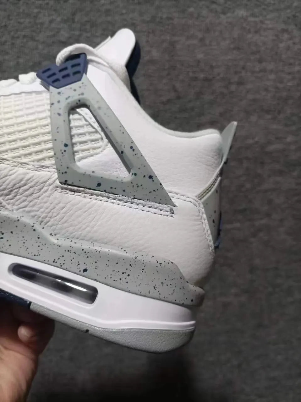 classic Air Jordan 4 Retro White Midnight Navy - Hình 7