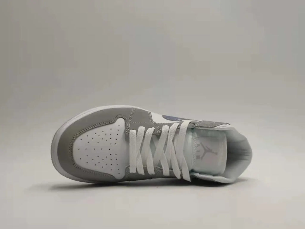 classic Air Jordan 1 Mid White Grey - Hình 4