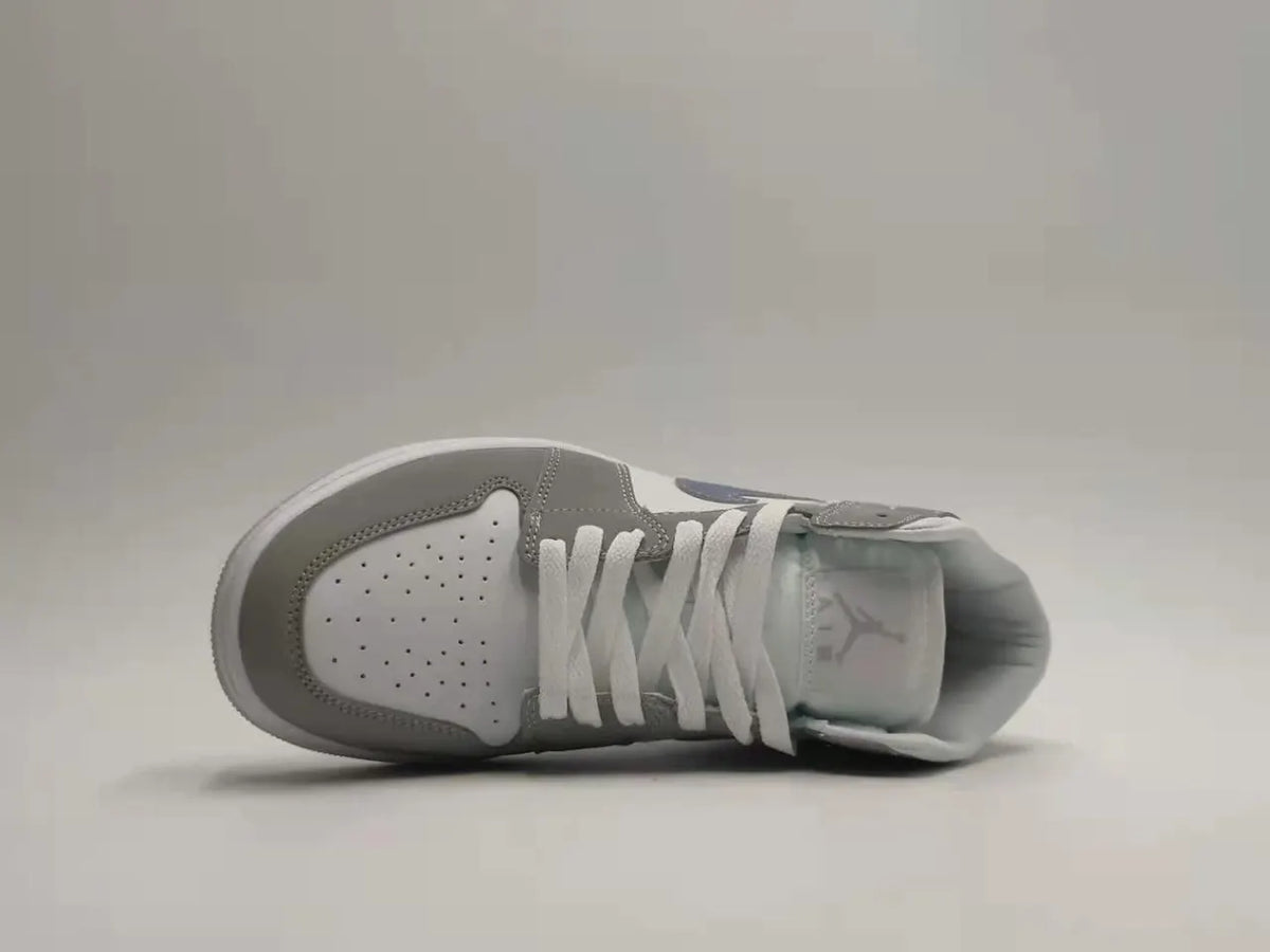 classic Air Jordan 1 Mid White Grey - Hình 4