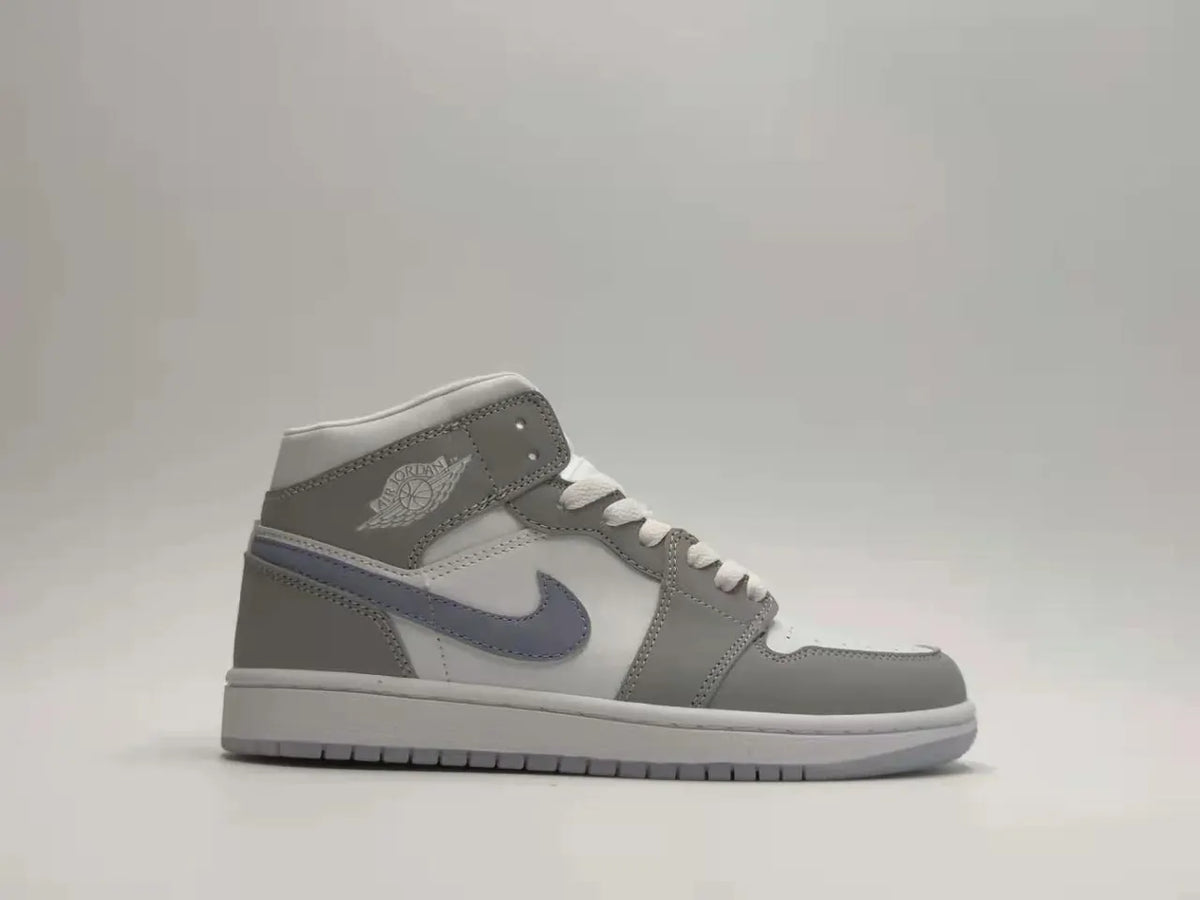 classic Air Jordan 1 Mid White Grey - Hình 6