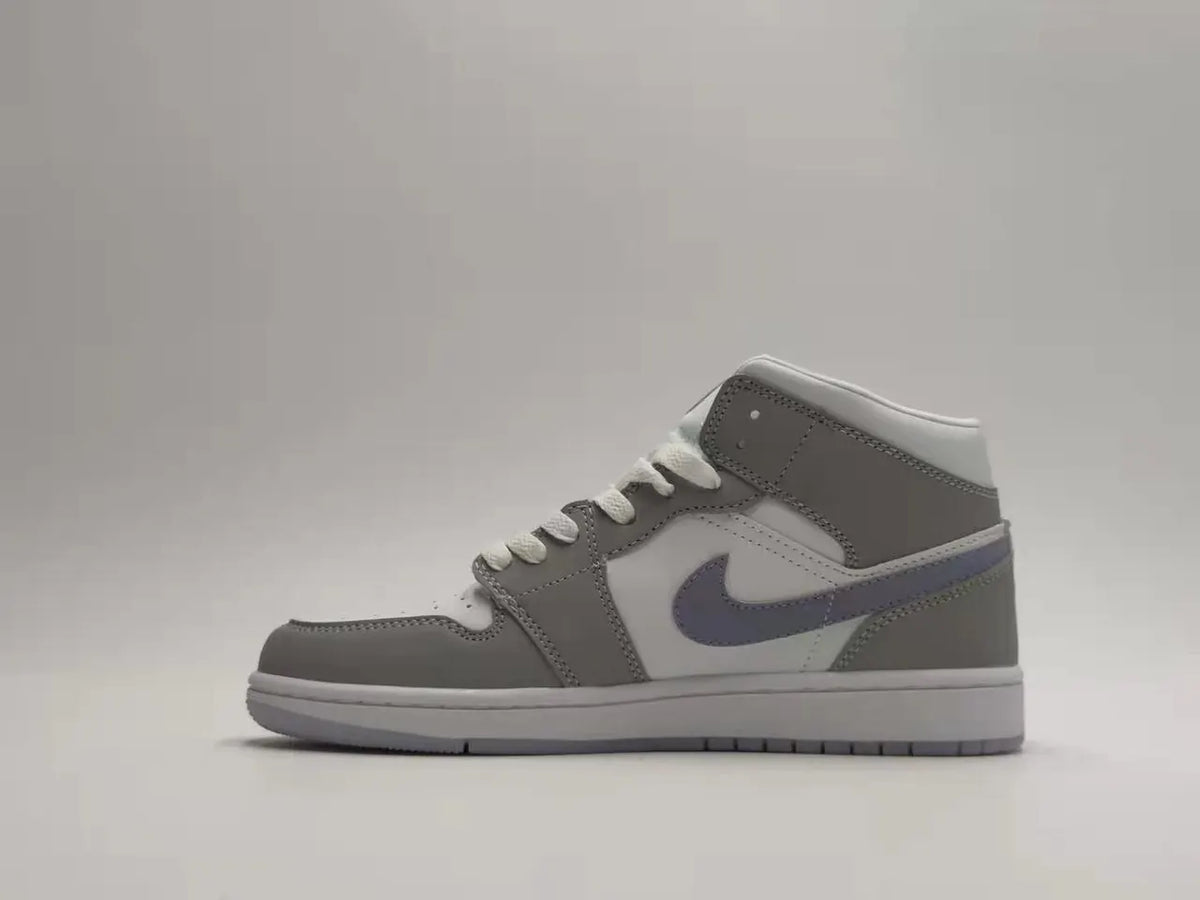 classic Air Jordan 1 Mid White Grey - Hình 5