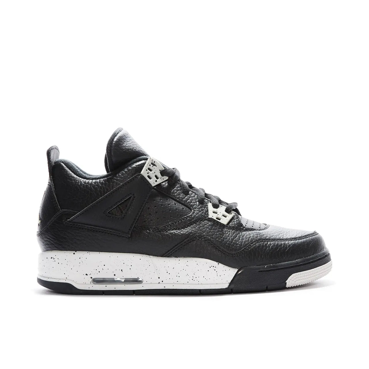 speckled Jordan 4 Retro Black Canvas