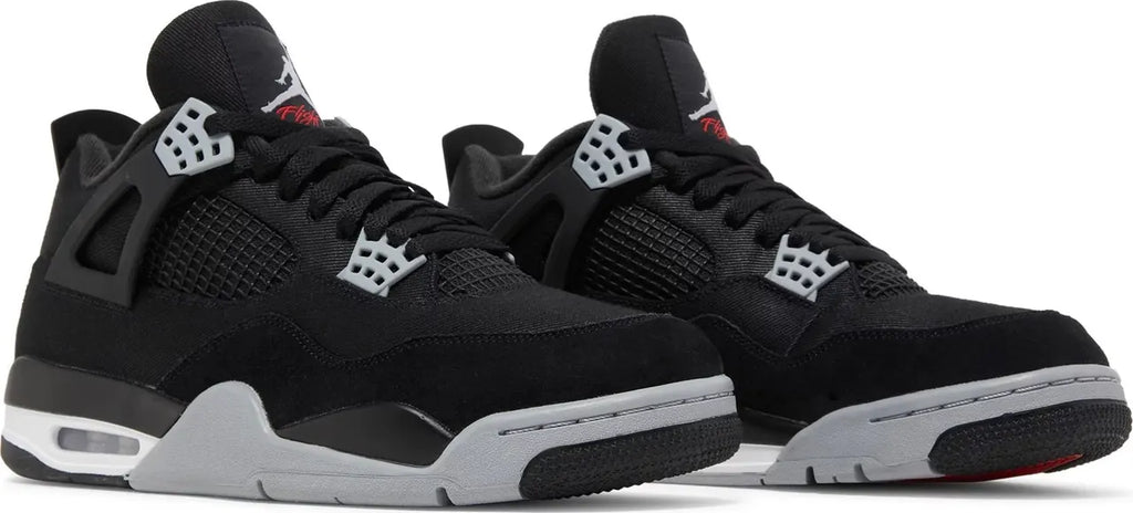 premium Jordan 4 Retro Black Canvas - Hình 5
