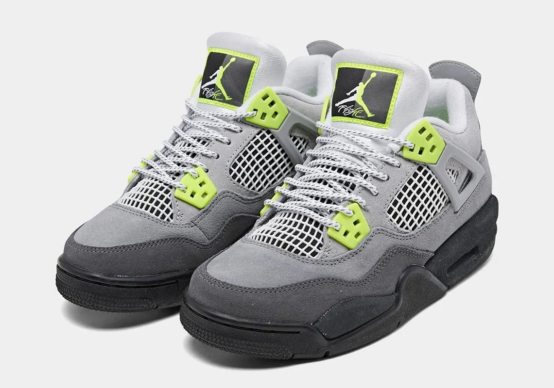 limited Air Jordan 4 Retro Grey Neon - Hình 3