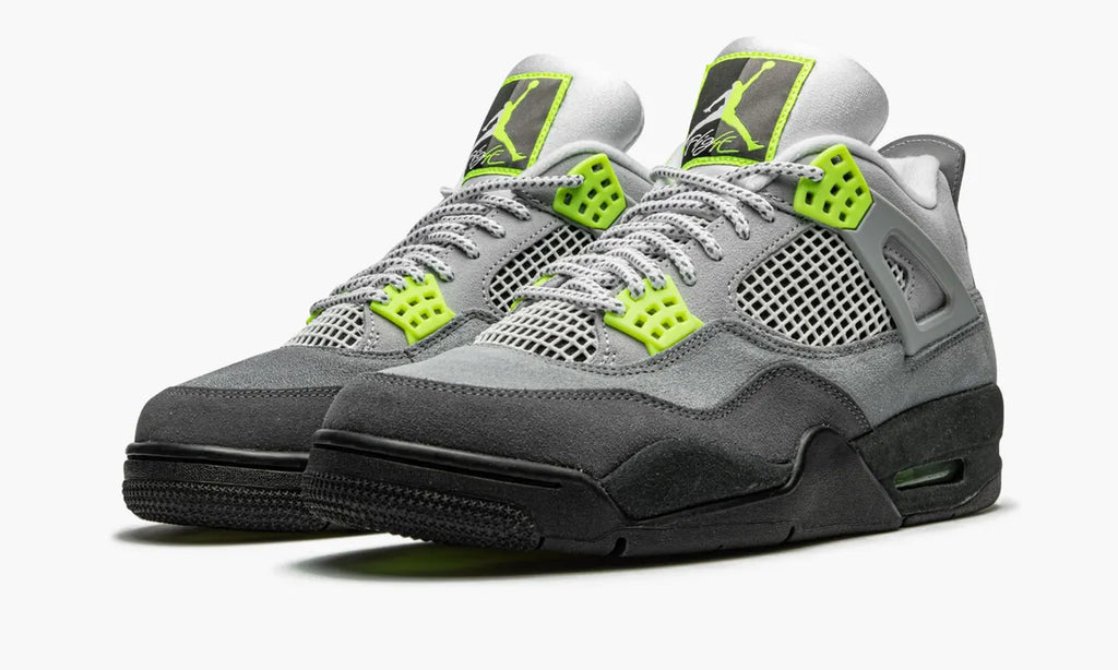 iconic Air Jordan 4 Retro Grey Neon - Hình 3