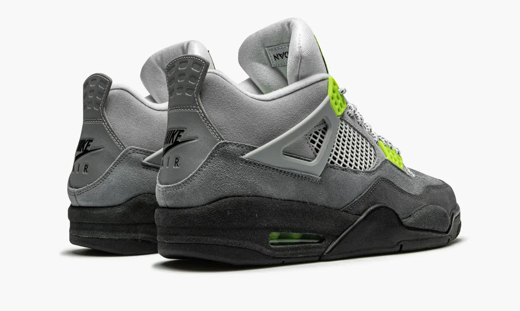 iconic Air Jordan 4 Retro Grey Neon - Hình 4