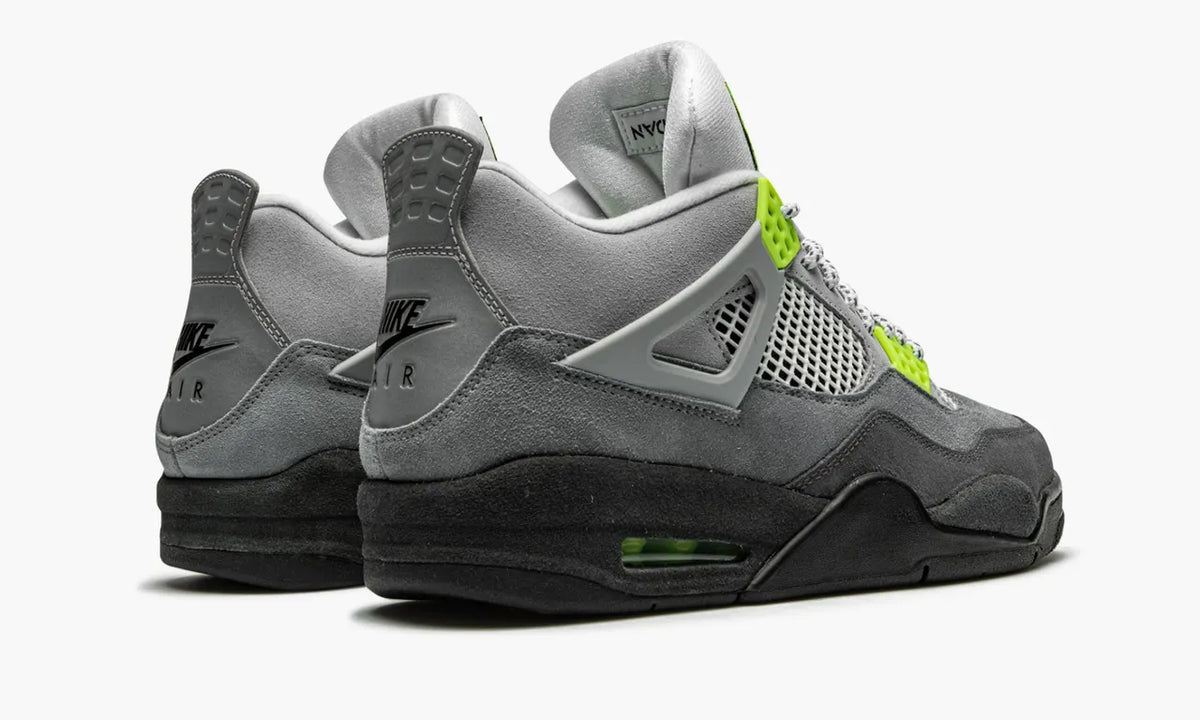 iconic Air Jordan 4 Retro Grey Neon - Hình 4