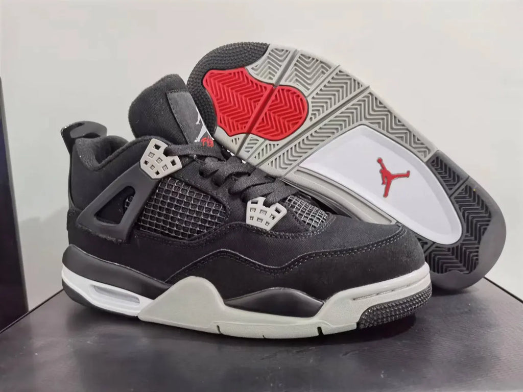 stylish Air Jordan 4 Black Canvas