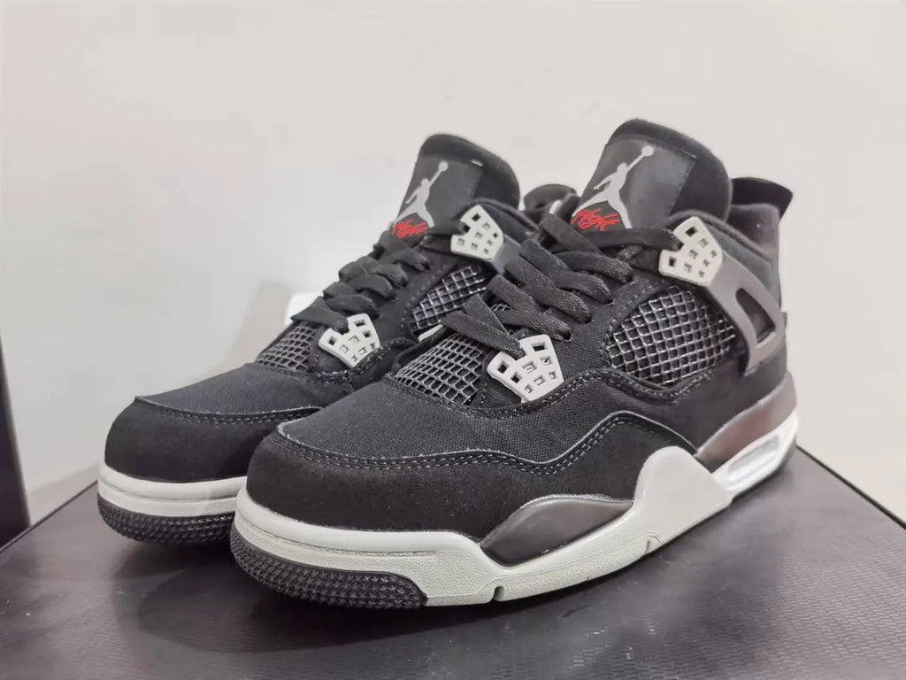 stylish Air Jordan 4 Black Canvas - Hình 4