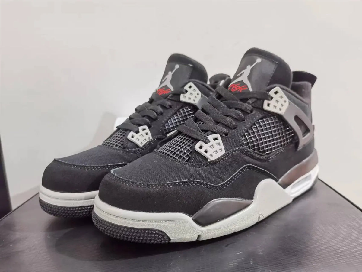 stylish Air Jordan 4 Black Canvas - Hình 4
