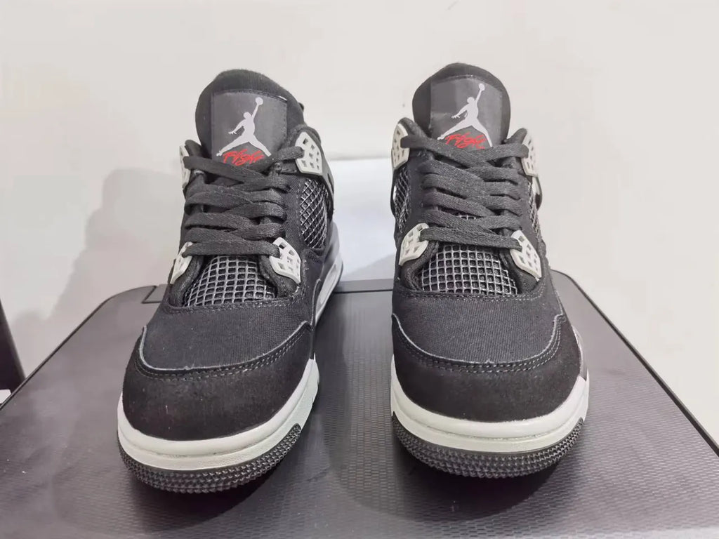 stylish Air Jordan 4 Black Canvas - Hình 3