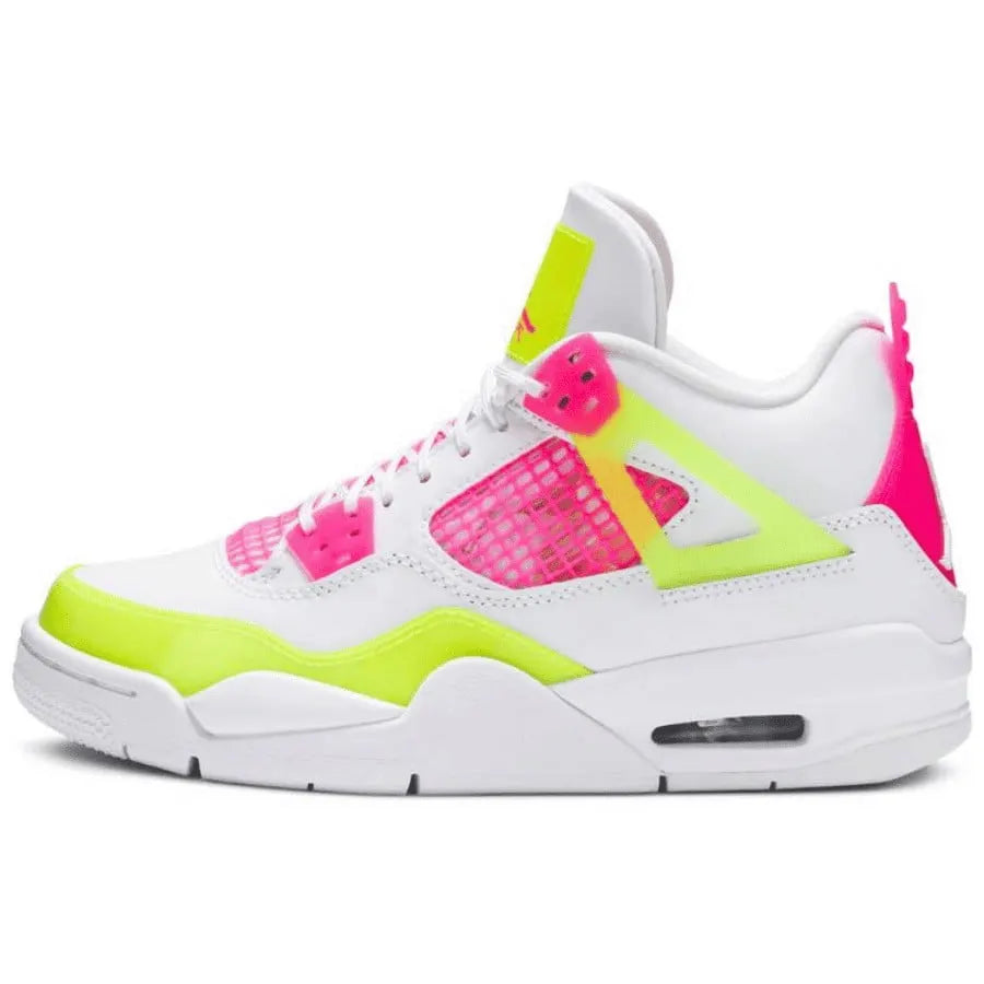 white Air Jordan 4 Retro Neon