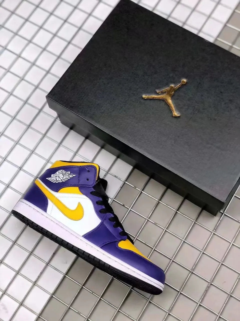 purple Air Jordan 1 Mid Lakers