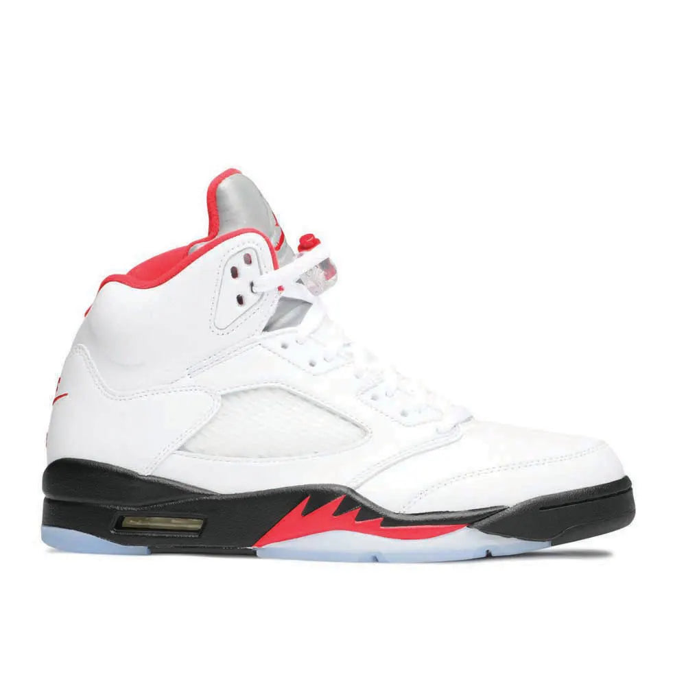 classic white Air Jordan 5 Retro Fire Red