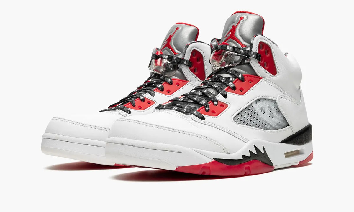 Jordan 5 Retro Fire Red Silver Tongue - Hình 4