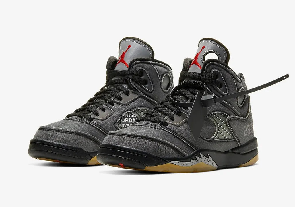retro Air Jordan 5 Off-White Grey - Hình 2
