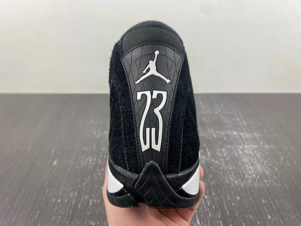 suede Air Jordan 14 Retro Black/White - Hình 8