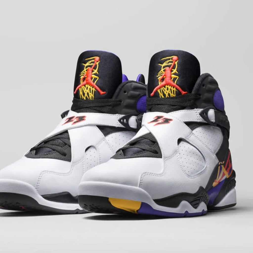 white Air Jordan 8 Lakers - Hình 3