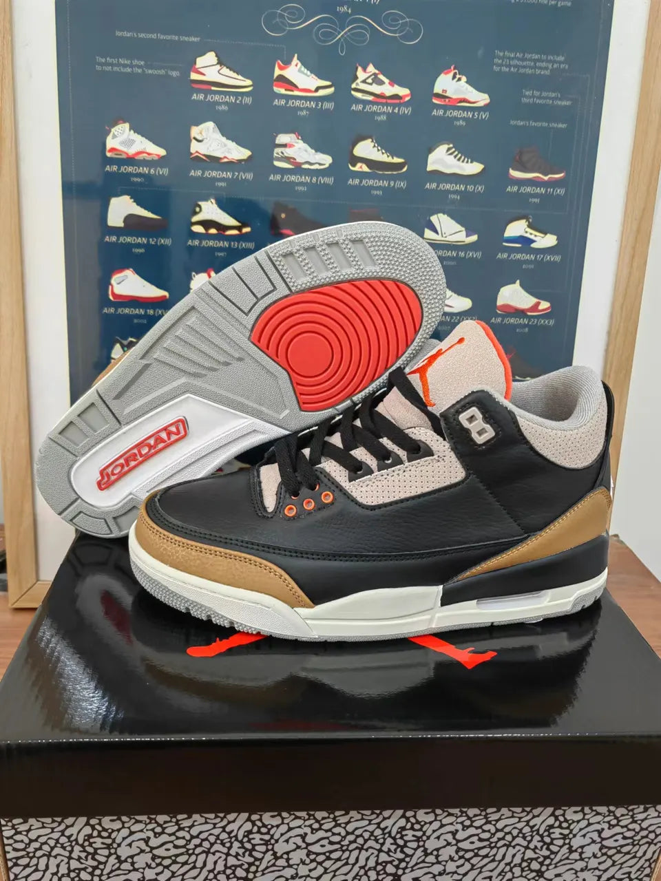premium Jordan 3 Retro Black Gold