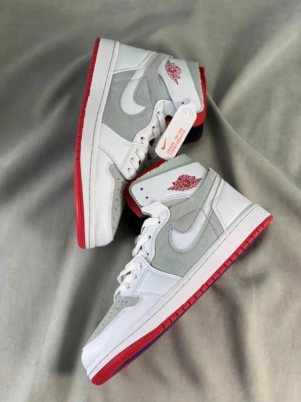 Air Jordan 1 High White Grey Red - Hình 8