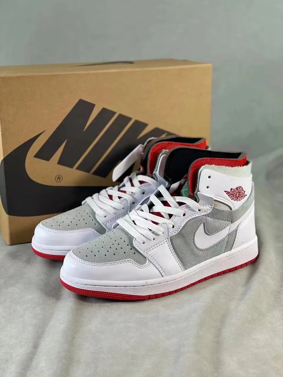 Air Jordan 1 High White Grey Red - Hình 2