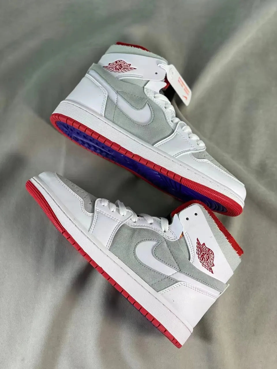 Air Jordan 1 High White Grey Red - Hình 7
