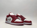 silver Air Jordan 1 Low Red