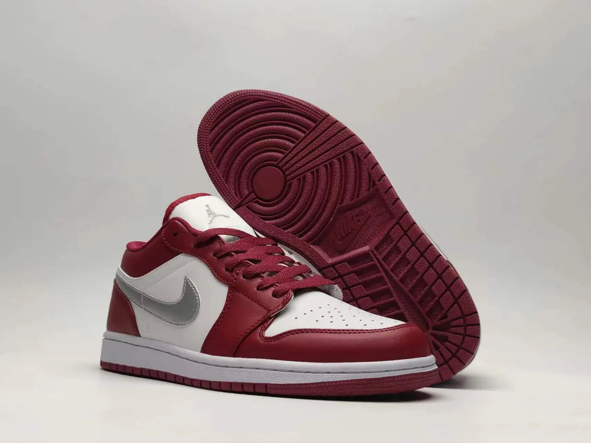 silver Air Jordan 1 Low Red - Hình 2