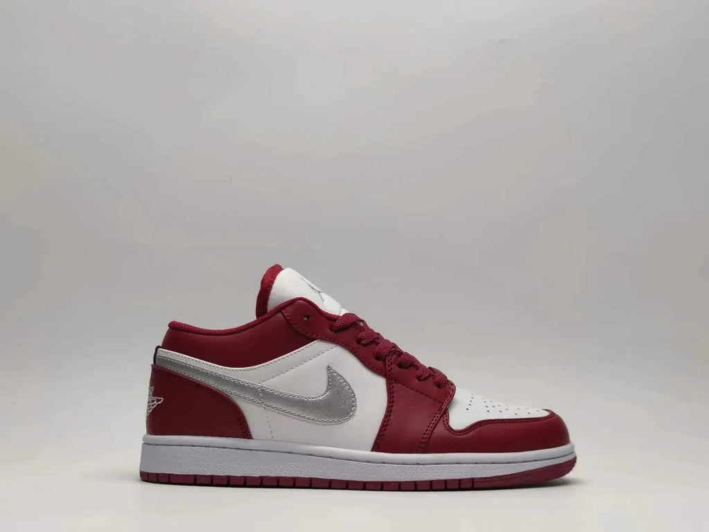 silver Air Jordan 1 Low Red - Hình 4