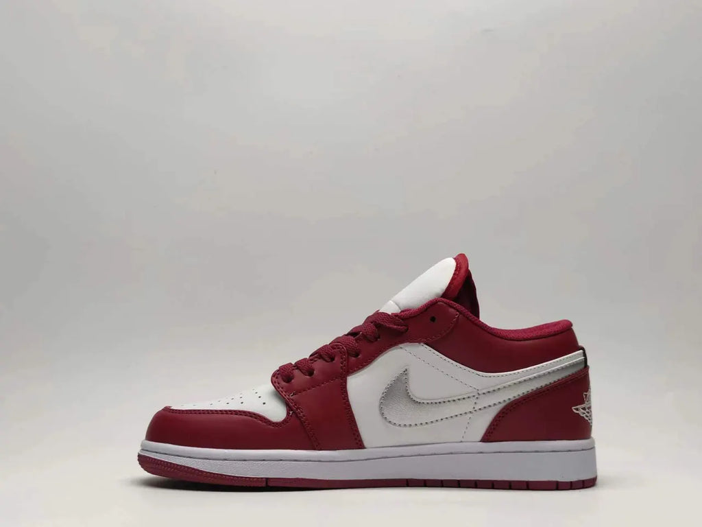 silver Air Jordan 1 Low Red - Hình 6