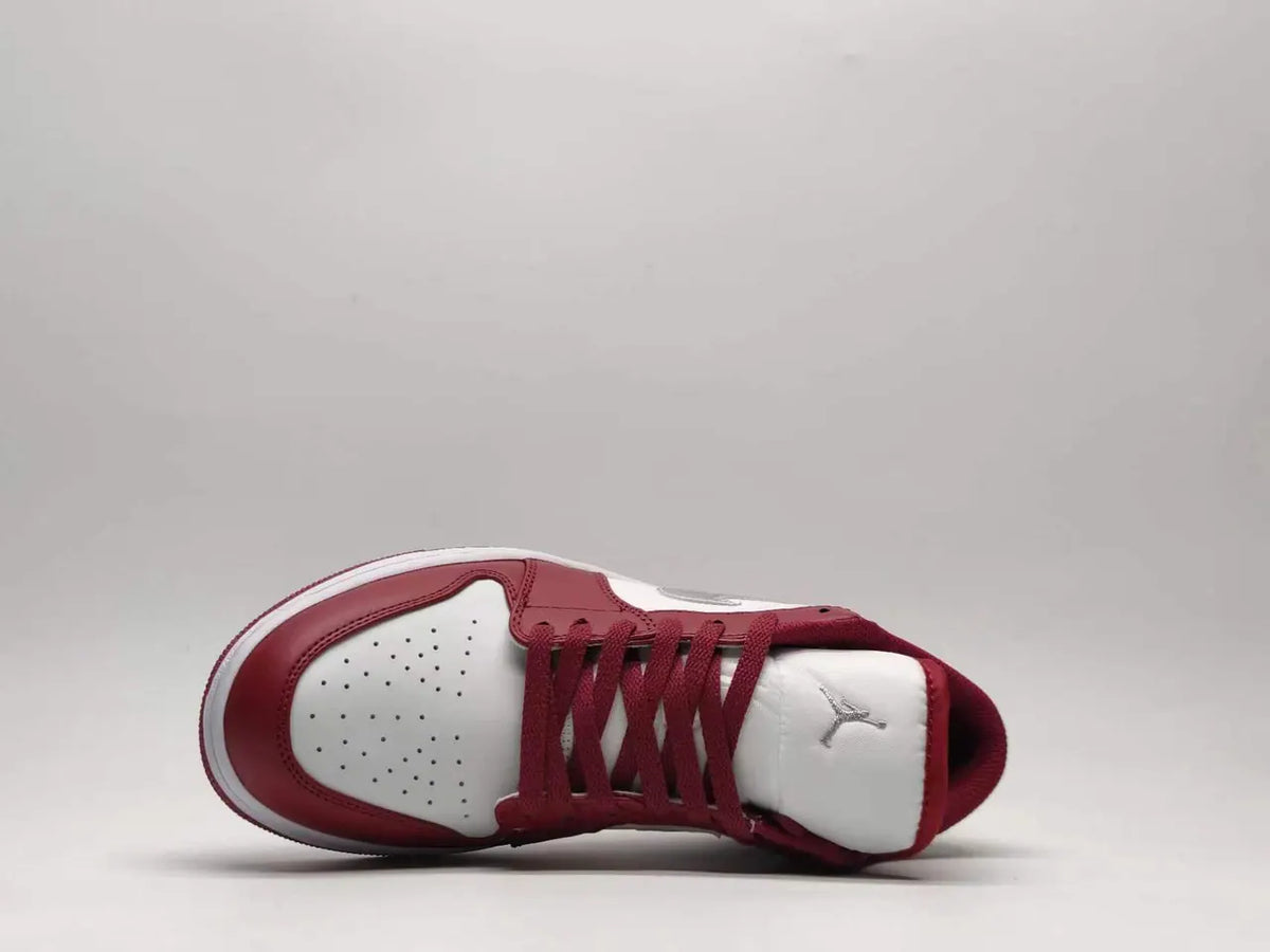 silver Air Jordan 1 Low Red - Hình 5