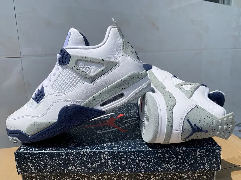 Air Jordan 4 Retro White Midnight Navy - Hình 3
