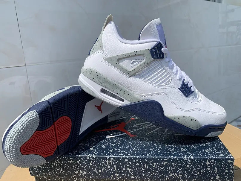 Air Jordan 4 Retro White Midnight Navy - Hình 4