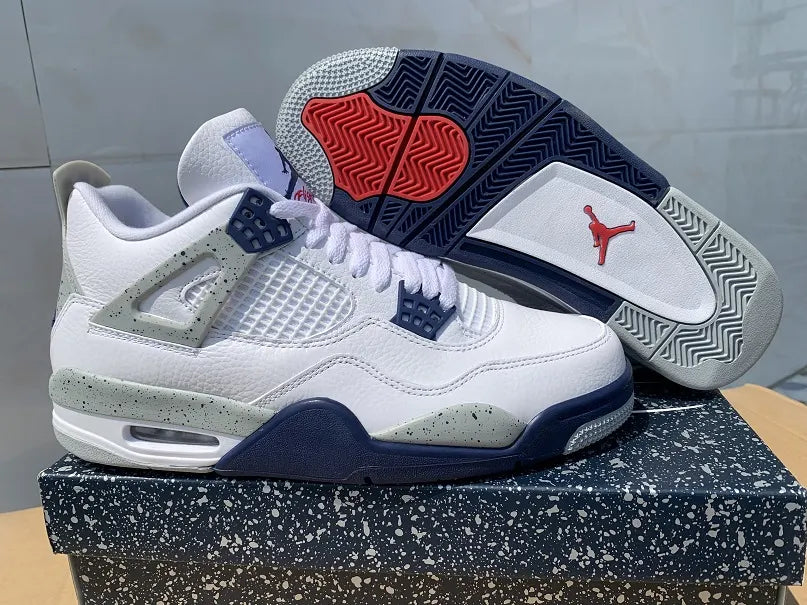 Air Jordan 4 Retro White Midnight Navy - Hình 5